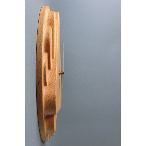 掛け時計（木製・無垢）Wood Wall Clock CT-1　ビーチ 4枚目の画像