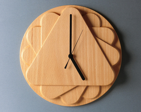 掛け時計（木製・無垢）Wood Wall Clock CT-1　ビーチ 1枚目の画像
