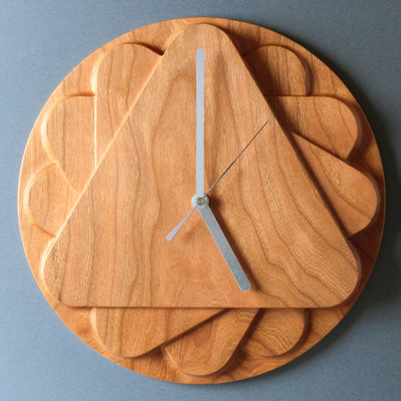 掛け時計（木製・無垢）Wood Wall Clock CT-1　ブラックチェリー 2枚目の画像