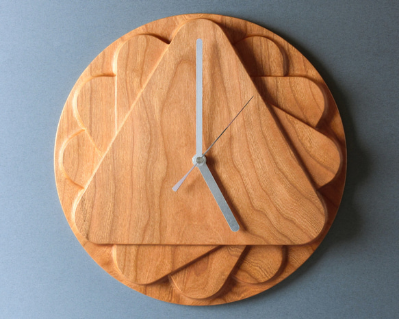 掛け時計（木製・無垢）Wood Wall Clock CT-1　ブラックチェリー 1枚目の画像