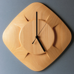 掛け時計（木製・無垢）Wood Wall Clock DC-1　ビーチ 2枚目の画像