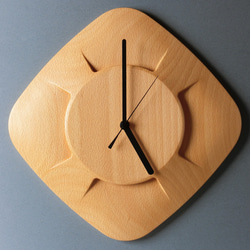 掛け時計（木製・無垢）Wood Wall Clock DC-1　ビーチ 1枚目の画像