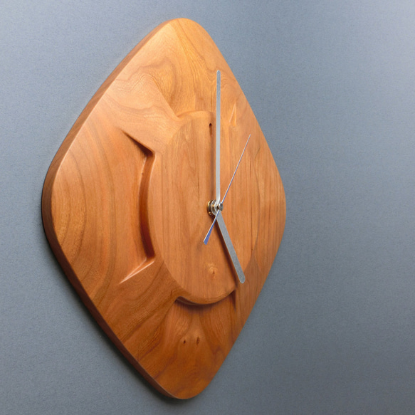 掛け時計（木製・無垢）Wood Wall Clock DC-1　ブラックチェリー 3枚目の画像