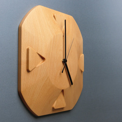掛け時計（木製・無垢）Wood Wall Clock OC-1　ビーチ 3枚目の画像