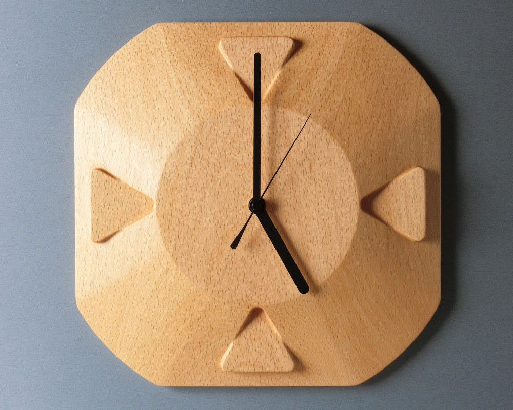 掛け時計（木製・無垢）Wood Wall Clock OC-1　ビーチ