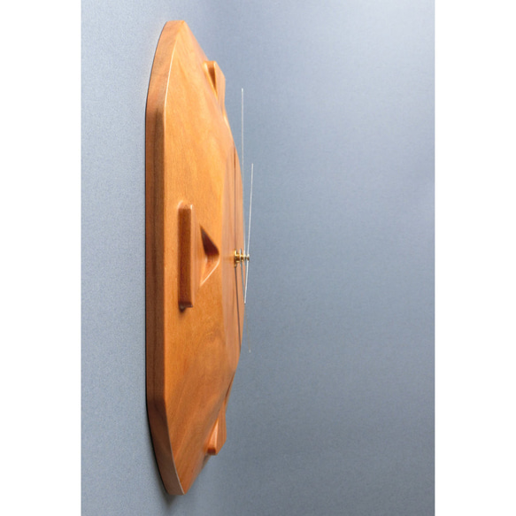 掛け時計（木製・無垢）Wood Wall Clock OC-1　ブラックチェリー 4枚目の画像