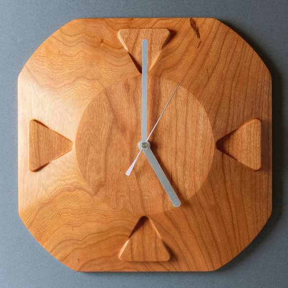 掛け時計（木製・無垢）Wood Wall Clock OC-1　ブラックチェリー 2枚目の画像