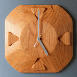 掛け時計（木製・無垢）Wood Wall Clock OC-1　ブラックチェリー 1枚目の画像