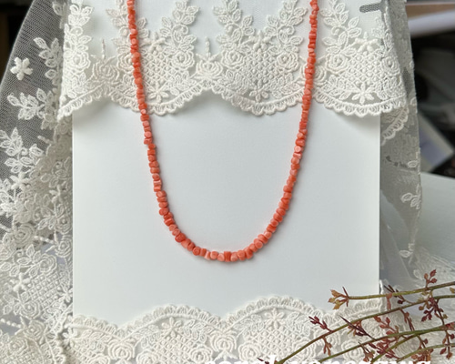 ★美品★白珊瑚ネックレス ピンク珊瑚バラ付 作家一点物 imgrc0086314004.jpg
