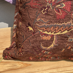トルコシュニール織　華やかなラーレとカーネーション柄のクッションカバー45x45 3枚目の画像