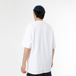 TMCAZ 3D Dual-Pocket Tee [ホワイト] 立体シルエット ダブルポケット ゆったり半袖Tシャツ 綿100％ 4枚目の画像