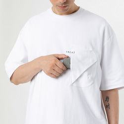 TMCAZ 3D Dual-Pocket Tee [White] 立体轮廓双层口袋宽松短袖T恤 100%棉 第3張的照片