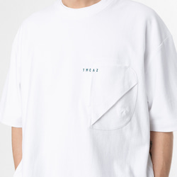 TMCAZ 3D Dual-Pocket Tee [ホワイト] 立体シルエット ダブルポケット ゆったり半袖Tシャツ 綿100％ 11枚目の画像