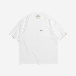 TMCAZ 3D Dual-Pocket Tee [ホワイト] 立体シルエット ダブルポケット ゆったり半袖Tシャツ 綿100％ 15枚目の画像