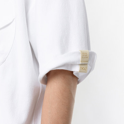 TMCAZ 3D Dual-Pocket Tee [ホワイト] 立体シルエット ダブルポケット ゆったり半袖Tシャツ 綿100％ 14枚目の画像