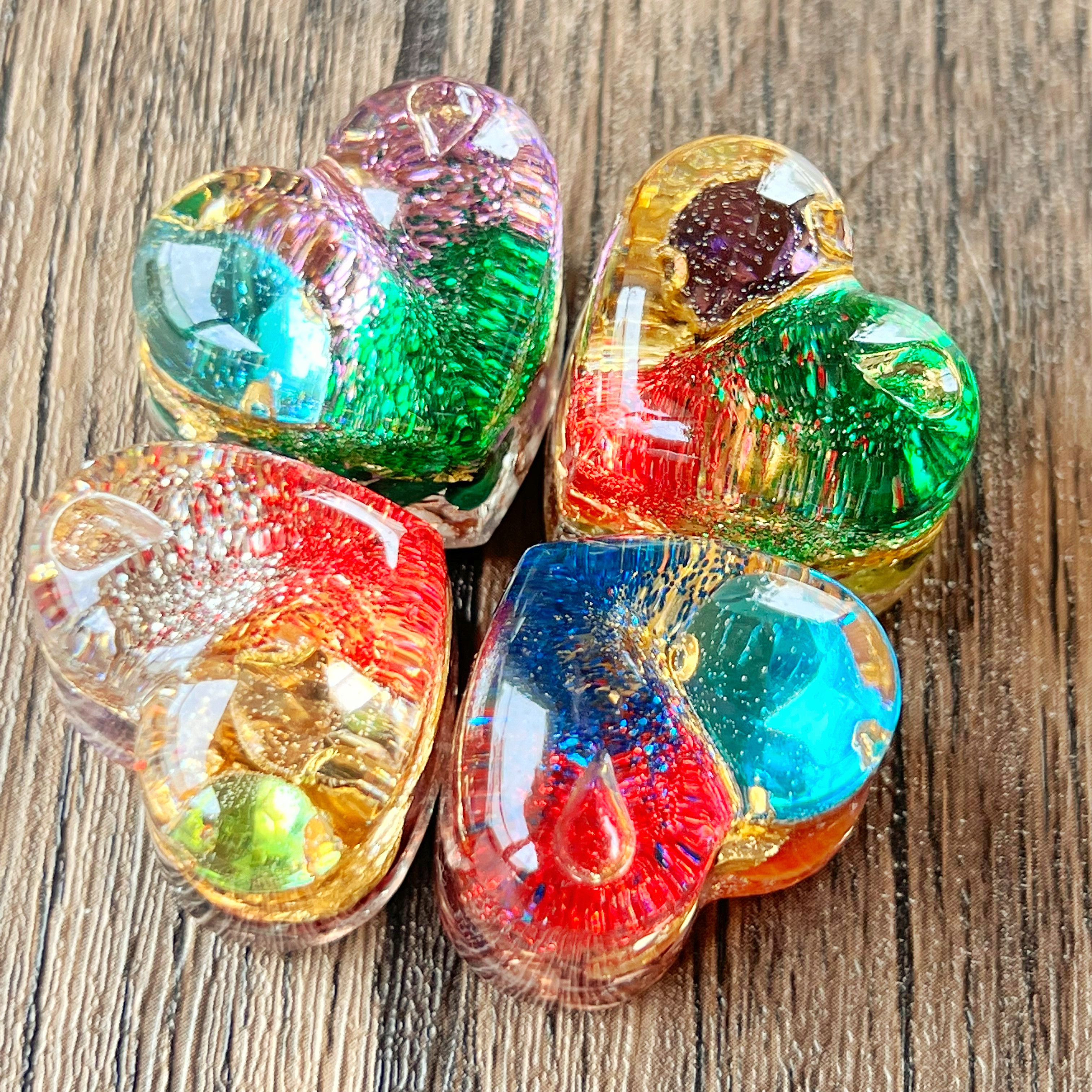 癒しのオルゴナイト❤️ピンクトルマリン＋アラゴナイトのハート