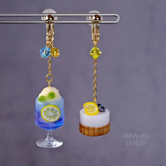 レモンとブルーベリーのレアチーズケーキ＆レモンと夏色クリームソーダ 
