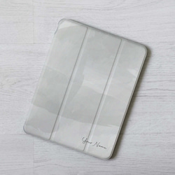 水泥風格可客製名字iPad Pro mini Air 3 4 6 10.5 10.9 11 12.9吋翻蓋式筆槽保護套 第6張的照片