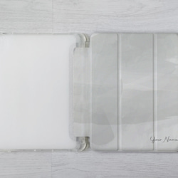 水泥風格可客製名字iPad Pro mini Air 3 4 6 10.5 10.9 11 12.9吋翻蓋式筆槽保護套 第7張的照片