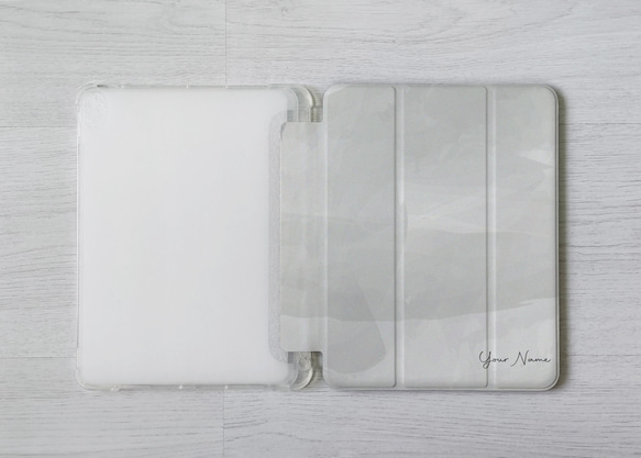 水泥風格可客製名字iPad Pro mini Air 3 4 6 10.5 10.9 11 12.9吋翻蓋式筆槽保護套 第7張的照片