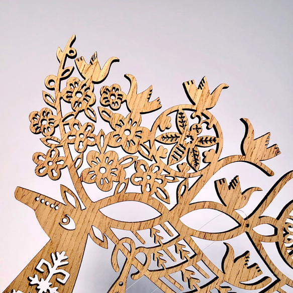 Etno Design かわいい動物の木製オーナメント：Deer（シカ） 4枚目の画像
