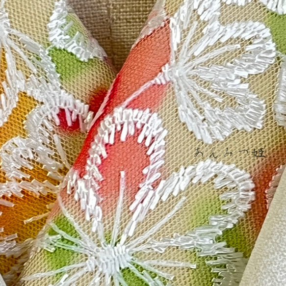 洗える刺繍半衿  キャンディカラーチュール【ラスト】 5枚目の画像