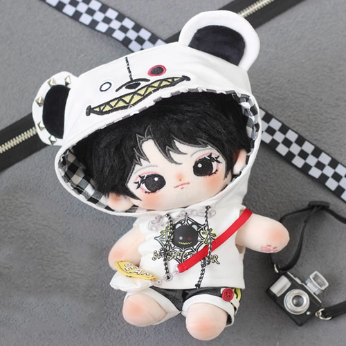 20cmぬいぐるみ服 着せ替えぬいぐるみ かわいい 黒熊・白熊セット 熊耳
