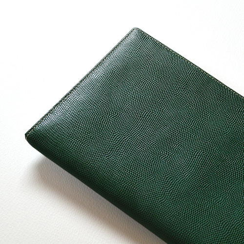 A5サイズ手帳カバー：グリーン】リザード型押し 牛革製 MK-1005-KK_s