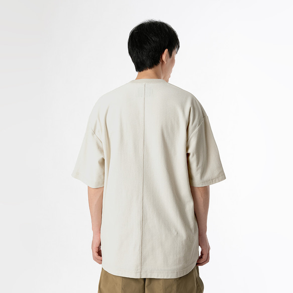 TMCAZ 3D Dual-Pocket Tee [White Onyx] 立体シルエット 2層ポケット ルーズ半袖Tシャツ 綿 4枚目の画像