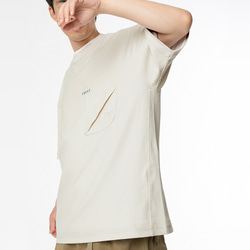 TMCAZ 3D Dual-Pocket Tee [White Onyx] 立体シルエット 2層ポケット ルーズ半袖Tシャツ 綿 12枚目の画像