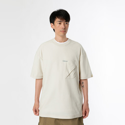 TMCAZ 3D Dual-Pocket Tee [White Onyx] 立体シルエット 2層ポケット ルーズ半袖Tシャツ 綿 1枚目の画像