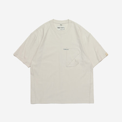 TMCAZ 3D Dual-Pocket Tee [White Onyx] 立体シルエット 2層ポケット ルーズ半袖Tシャツ 綿 15枚目の画像