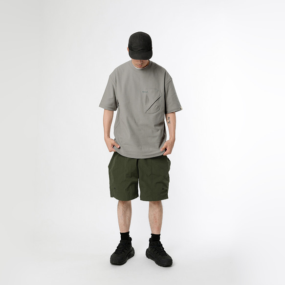 TMCAZ 3D Dual-Pocket Tee [Stone Grey] 立体轮廓双层口袋宽松短袖T恤 100%棉 第6張的照片