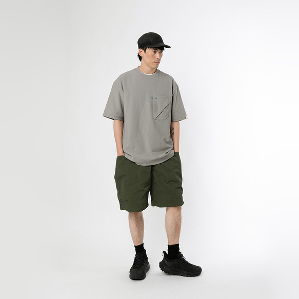 TMCAZ 3D Dual-Pocket Tee 【ストーングレー】 立体シルエット ダブルポケット ルーズ半袖Tシャツ 綿10 9枚目の画像