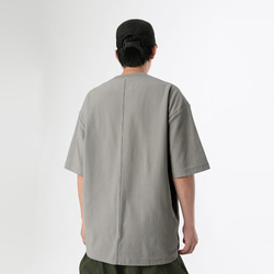 TMCAZ 3D Dual-Pocket Tee 【ストーングレー】 立体シルエット ダブルポケット ルーズ半袖Tシャツ 綿10 4枚目の画像