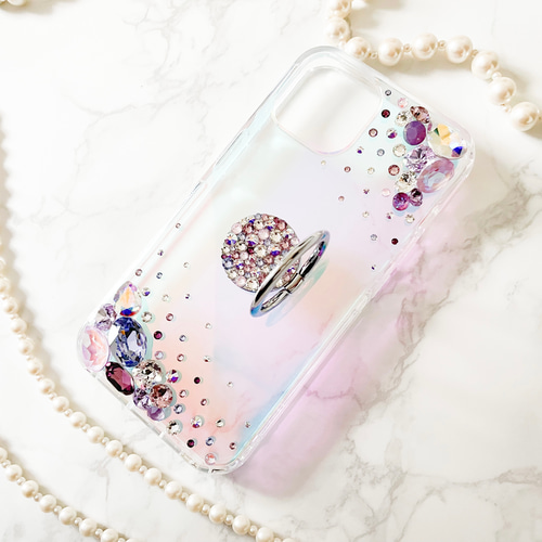 iPhone16pro,Max,15,14,13,12,他オーロラケース スワロフスキー