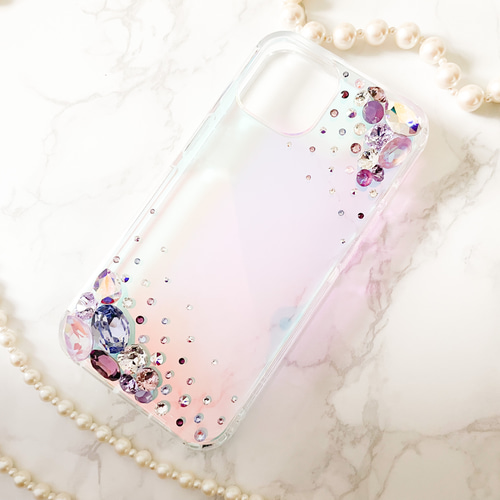 iPhone17pro,Max,16,15,14,13,他オーロラケース スワロフスキー