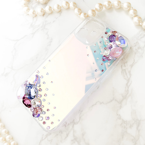 iPhone17pro,Max,16,15,14,13,他オーロラケース スワロフスキー