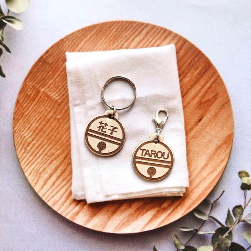 鈴デザイン☆本革猫ちゃん迷子札】**オーダーメイド｜名入れ無料｜ヌメ