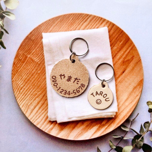 本革☆ペット迷子札〈大〉】オーダーメイド｜名入れ無料｜犬猫用