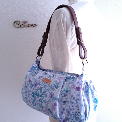 横長ワンハンドルバッグ　リバティ　ピンク 横長ワンハンドルバッグ リバティ ピンク （LIBERTY FABRICS