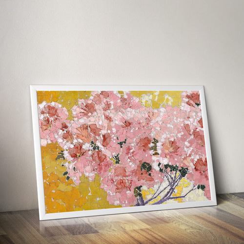 NO.463】ピンク色の花絵画アートポスター☆母の日玄関抽象画 NO.463】ピンク色の花絵画アートポスター☆母の日玄関抽象画