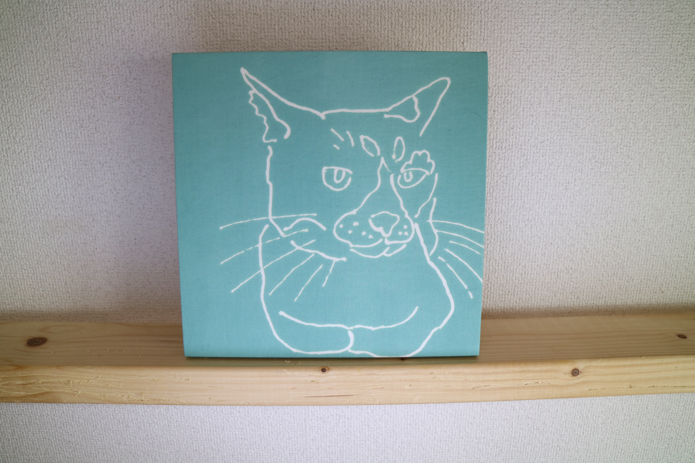 あら、話聞くわよ。。。手染め/猫/ファブリックパネル