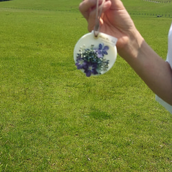 【受注制作】アロマワックスサシェ～紫陽花×ラベンダー～丸型 2枚目の画像