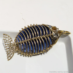 デュモルチェライト フィッシュ チャーム / Dumortierite Fish charms 3枚目の画像