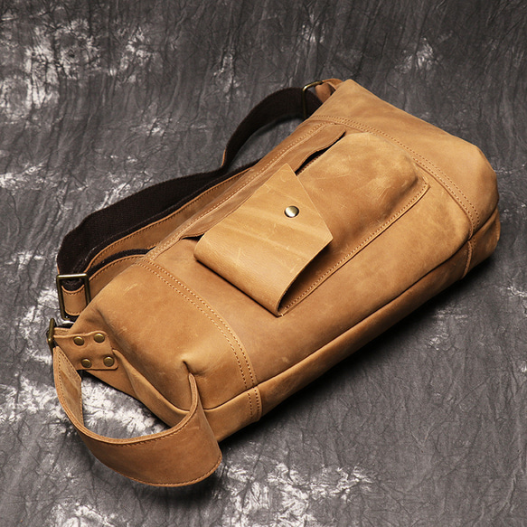 本革 チェストバッグ レザー ショルダーバッグ メンズ オートバイバッグ 牛革ボディバッグ彼氏友達父の日誕生日プレゼント バッグ・カバン バッグ・カバン（メンズ） ボディバッグ・ウエストポーチ A1560399700(11900円)