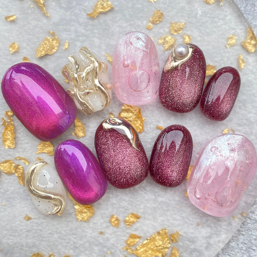 サイズオーダー】バブルネイル 泡ネイル マグネットネイル 奥行き  