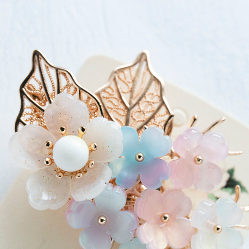 最大12%OFFクーポン 紫陽花のヘアクリップ アジサイ 髪 ヘアアクセサリー あじさい その他