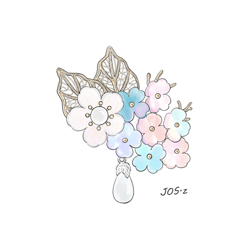 【006】紫陽花のヘアクリップ❁﻿ 【訳あり品】 5fe3f13388d42f22eb7ff1338e4478