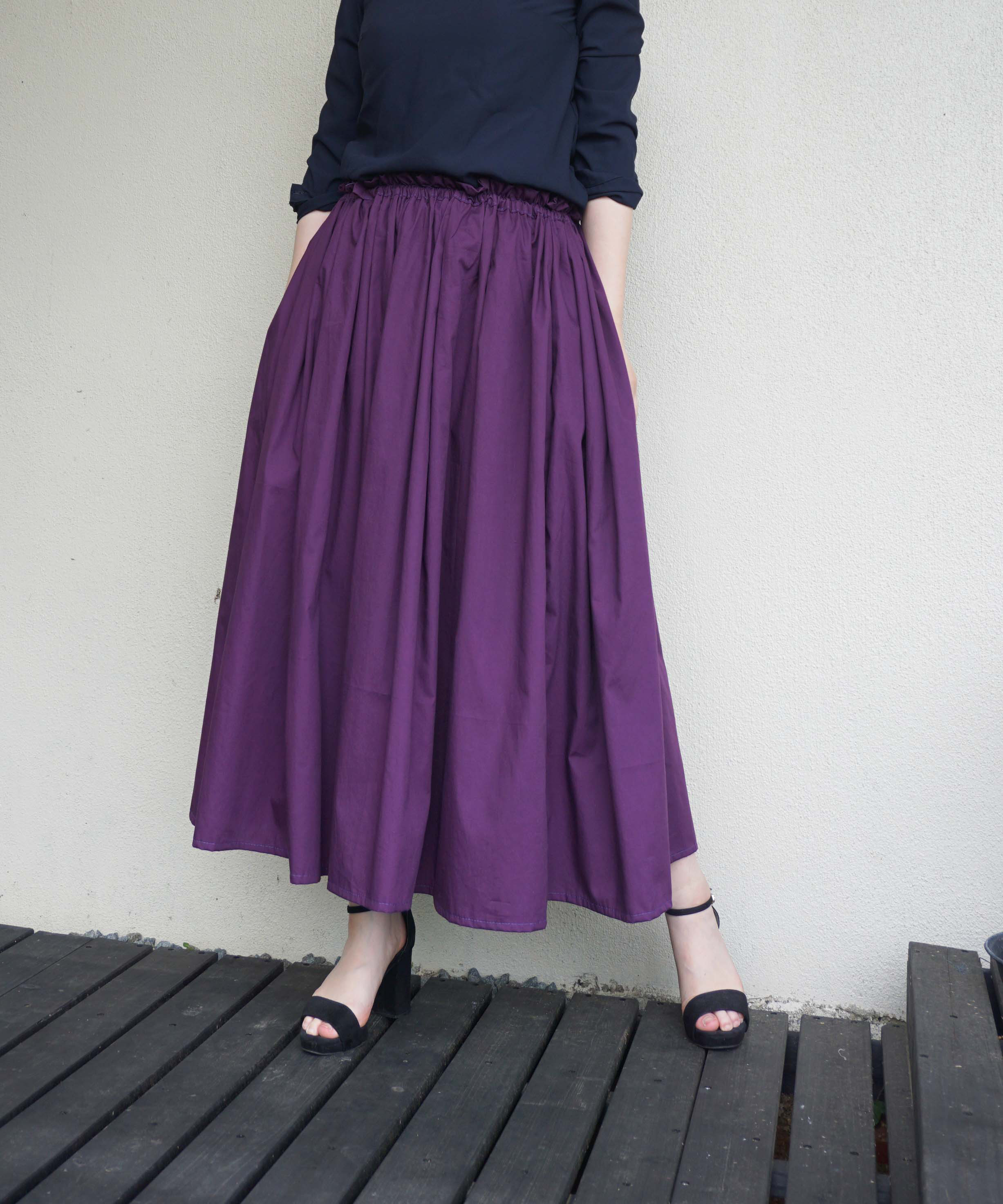 極美品*パラスパレス 十日 2023 リネン麻 タックギャザーロングスカート 極美品*パラスパレス 十日 2023 リネン麻 タックギャザーロング